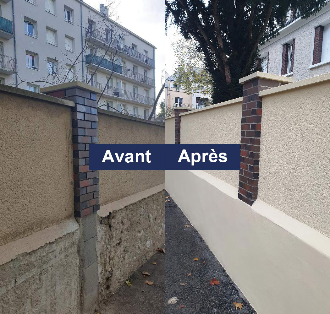 Rénovation mur de clôture à Chartres 28000